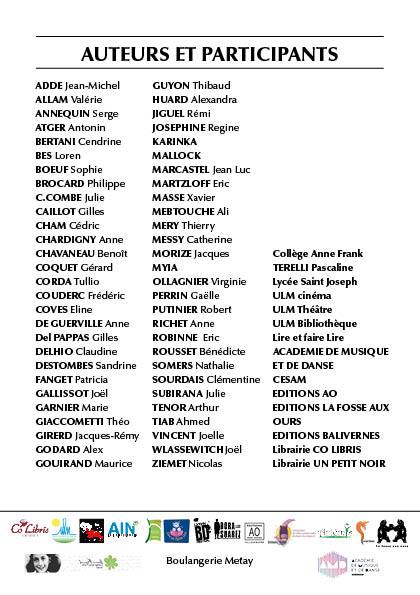 liste des auteurs facebook